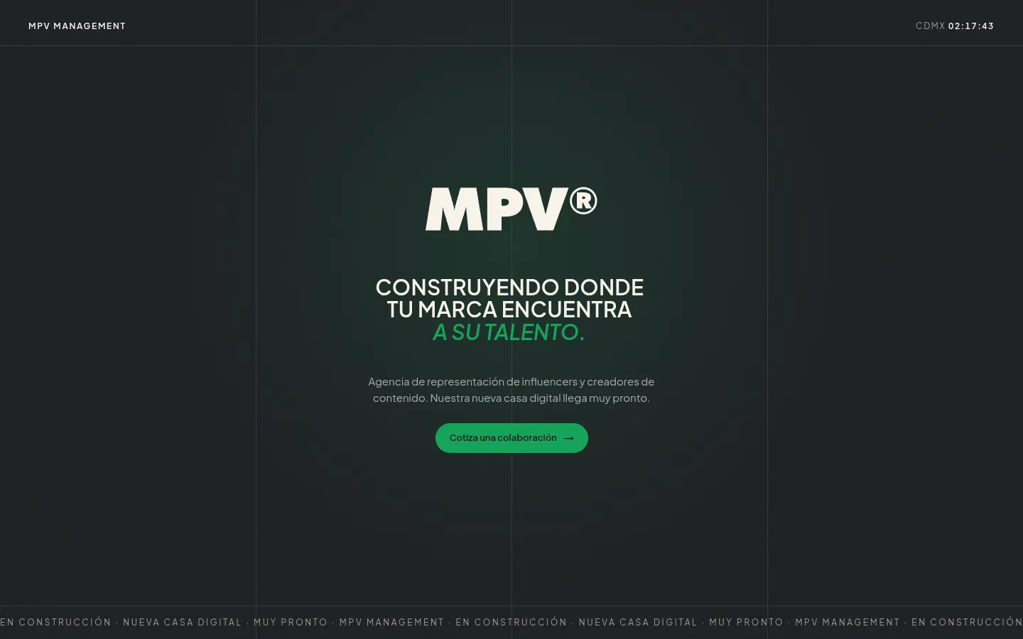 MPV website, full page