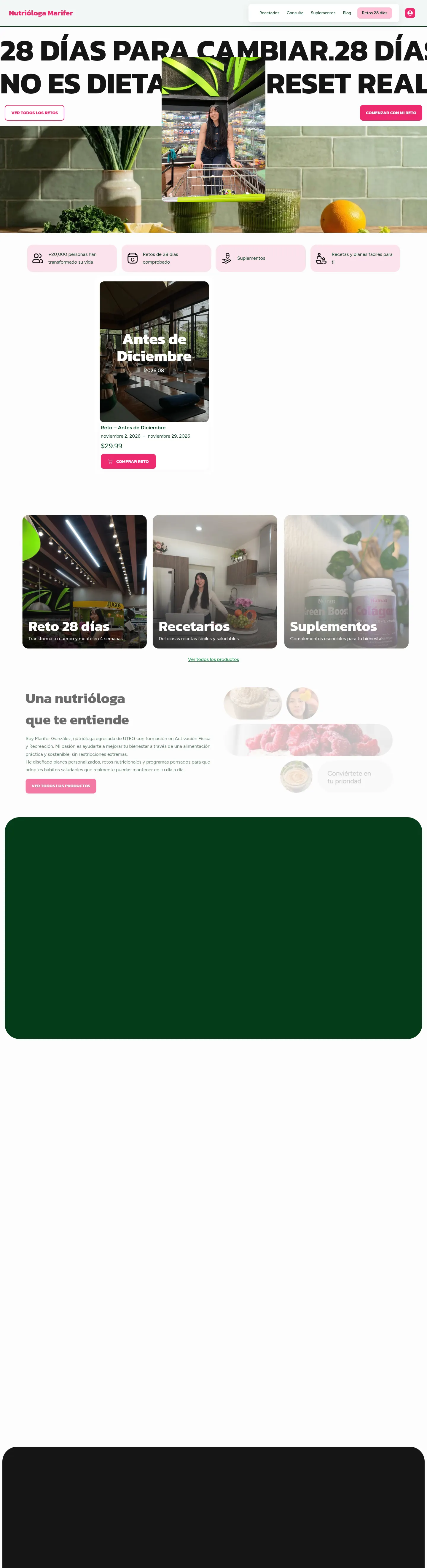 Nutriologa Marifer Gonzalez website