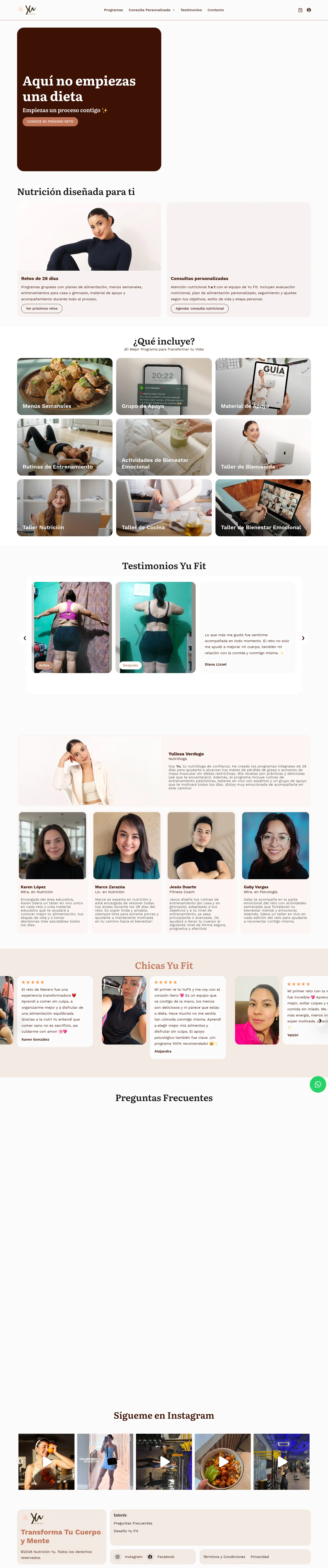 Yu Nutrition website